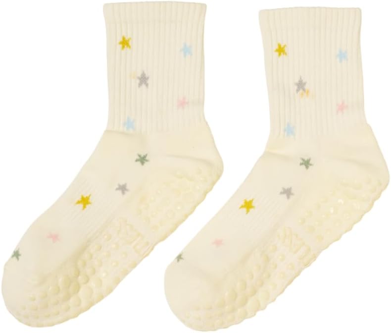 Shapes Studio Crew Half Calf Grip Socks, Cutest Fruits Pilates Socks, Ruffle socks, Non-Slip, Barre Yoga Fitness - Image 1